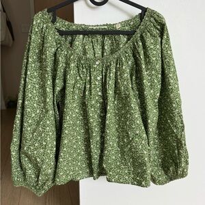Doen Top Green Floral